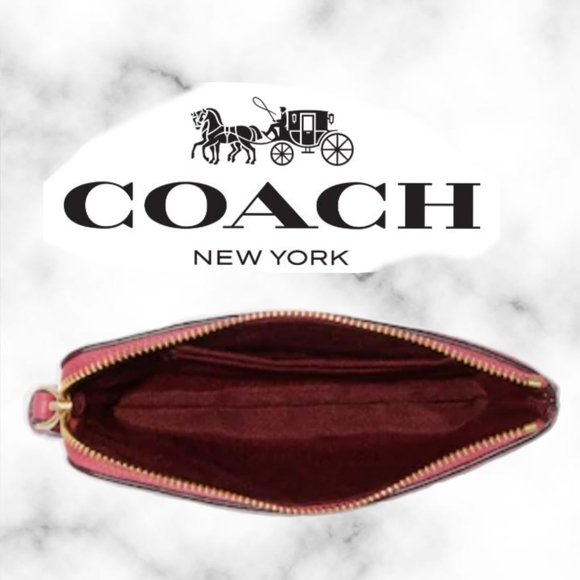 Coach Corner Zip Wristlet With Leo - Picture 2 of 6
